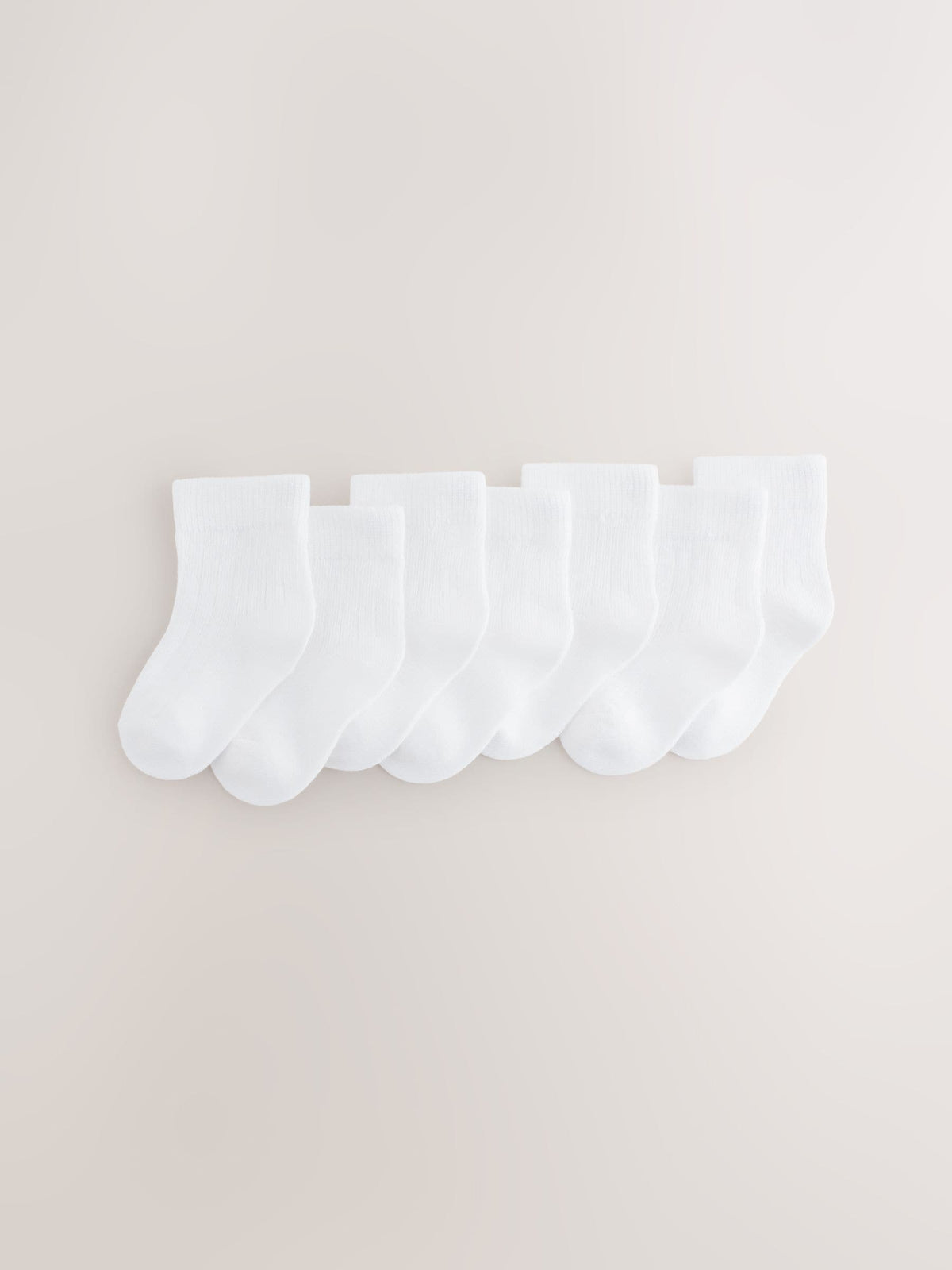 White 7 Pack Baby Socks