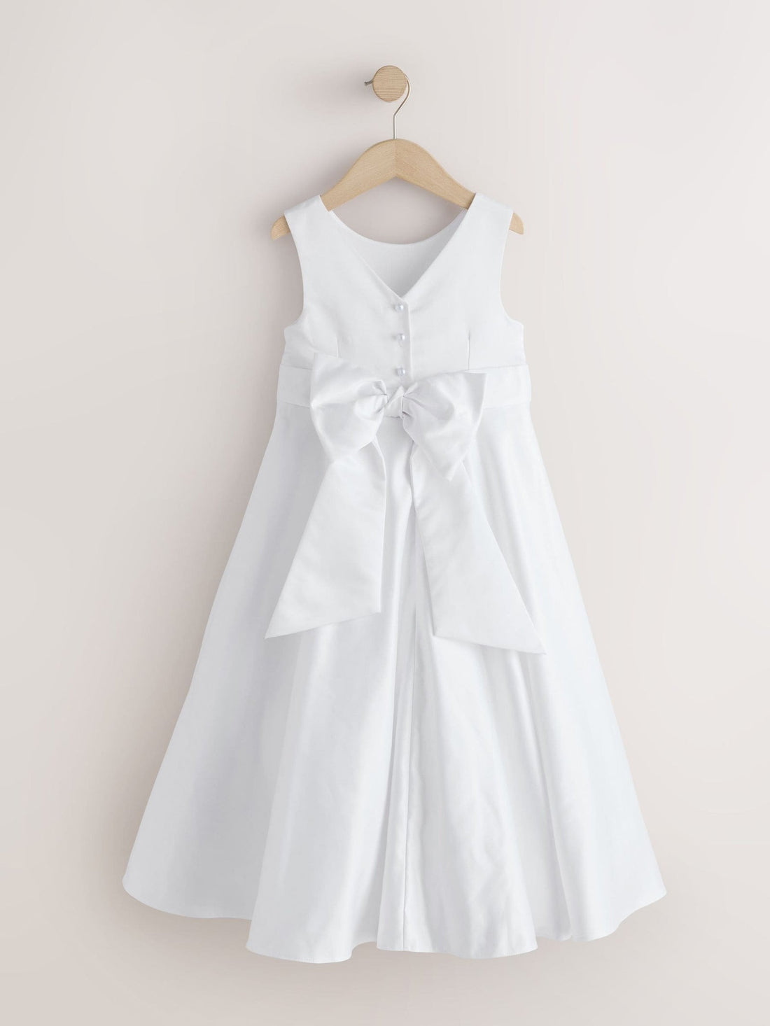 White Flower Girl Bow Dress (6-13yrs)