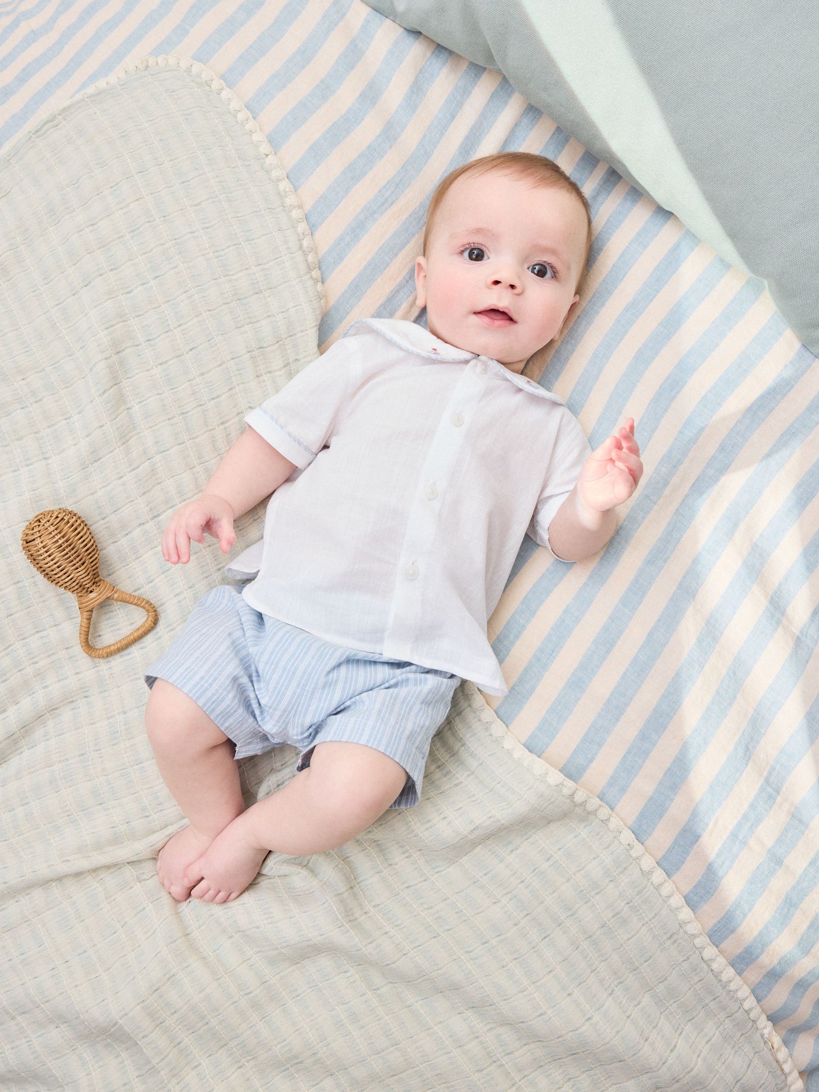 Blue Nautical Smart Shirt and Shorts Baby Set (0mths-2yrs)