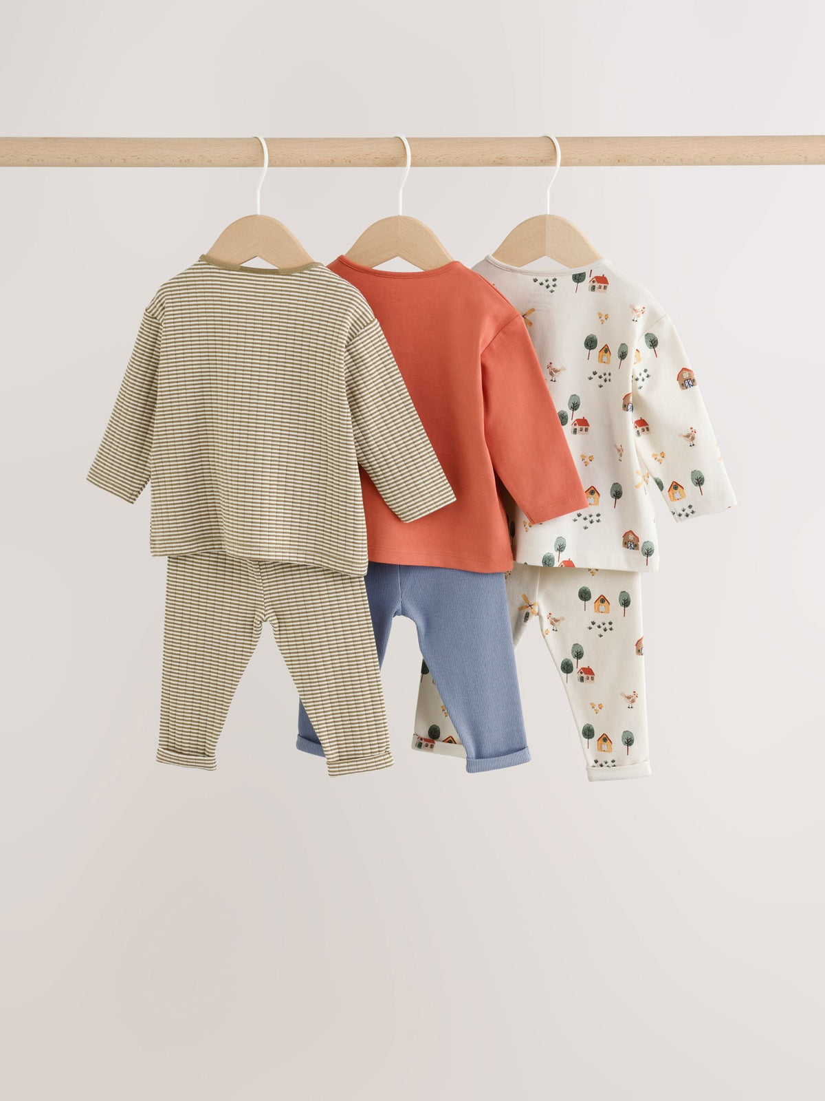 Brown/Blue/Cream Hamish Farm Baby Top and Leggings Set 6 Piece (0mths-3yrs)