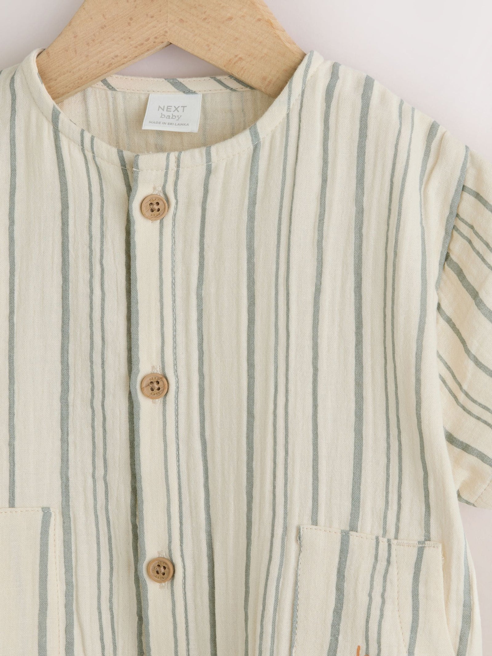 Mono Stripe Short Sleeve Baby Romper (0mths-3yrs)
