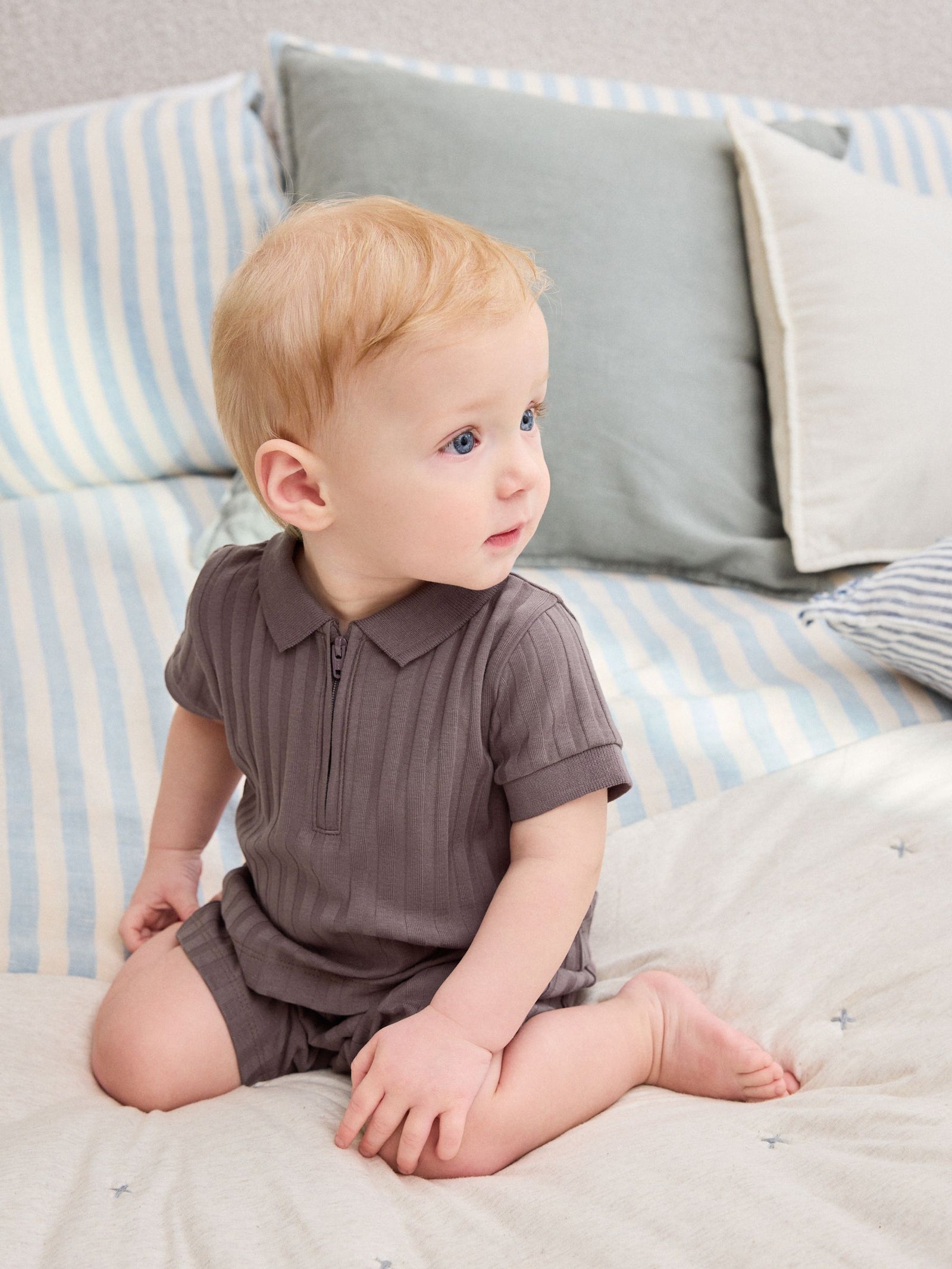 Brown Polo Top and Shorts Baby Set (0mths-2yrs)