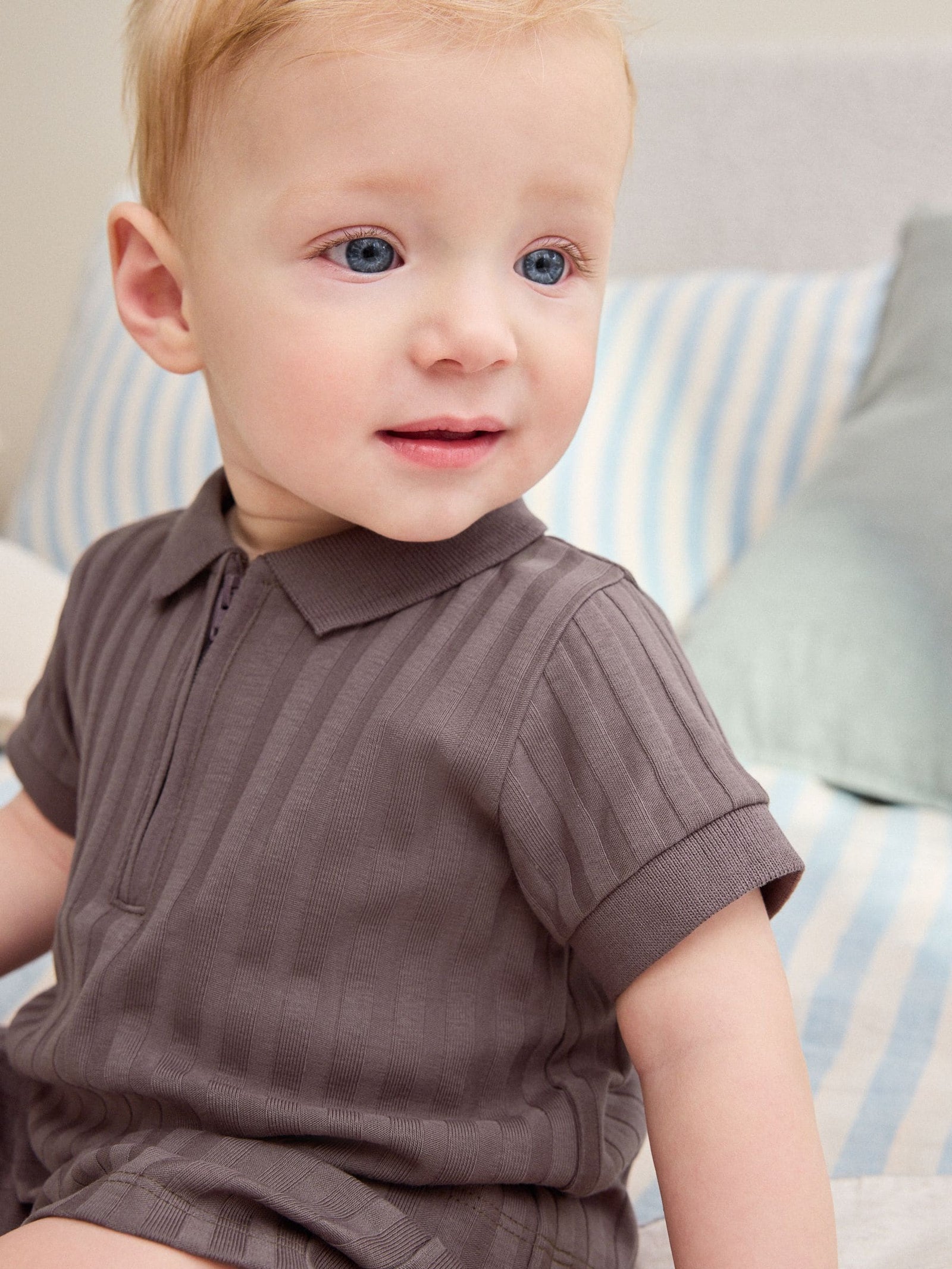 Brown Polo Top and Shorts Baby Set (0mths-2yrs)