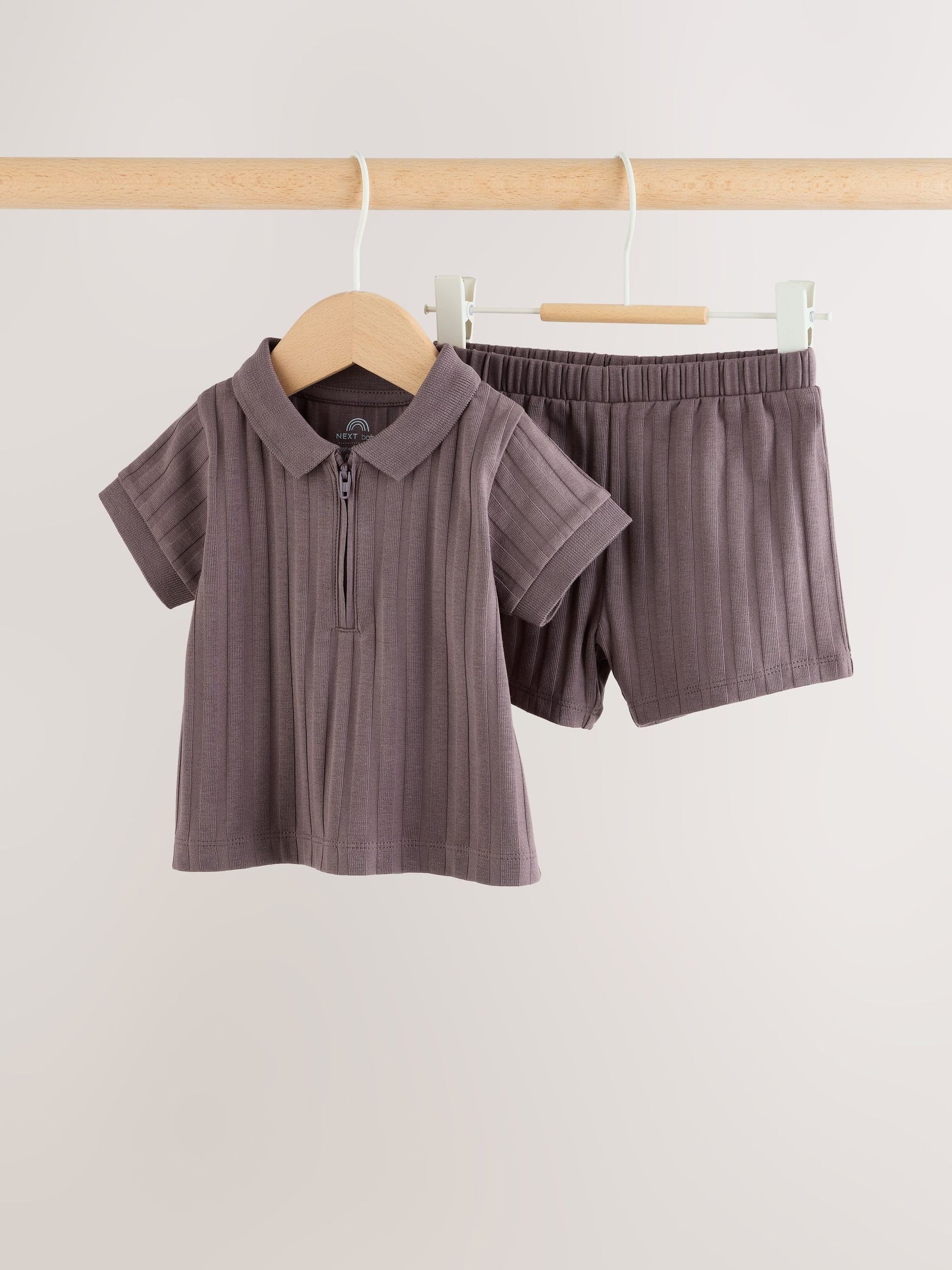 Brown Polo Top and Shorts Baby Set (0mths-2yrs)
