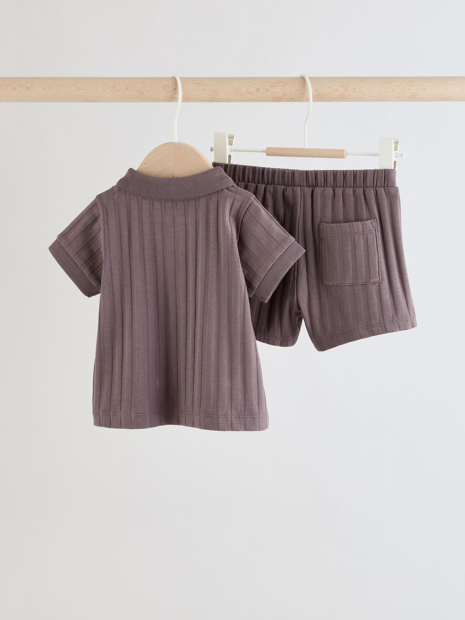 Brown Polo Top and Shorts Baby Set (0mths-2yrs)