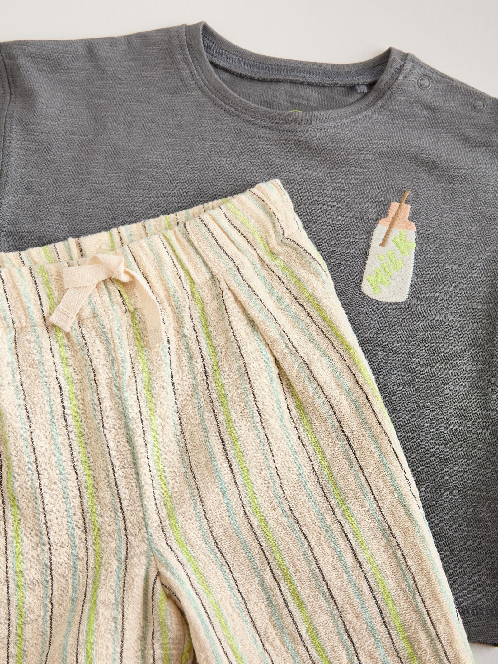 Grey Picnic Top & Trousers Baby Set (0mths-2yrs)