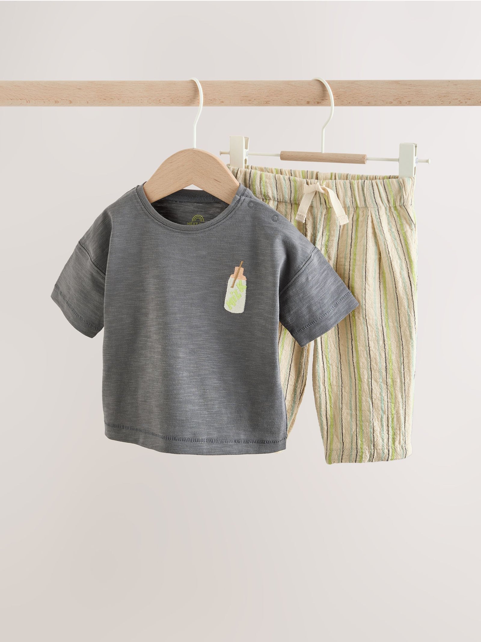 Grey Picnic Top & Trousers Baby Set (0mths-2yrs)