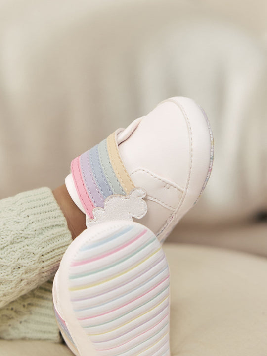 White Rainbow Baby Touch Fasten Trainers (0-24mths)