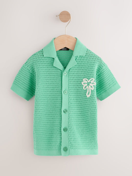 Green Knitted Cornelli Polo Shirt (3mths-7yrs)