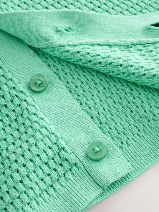 Green Knitted Cornelli Polo Shirt (3mths-7yrs)