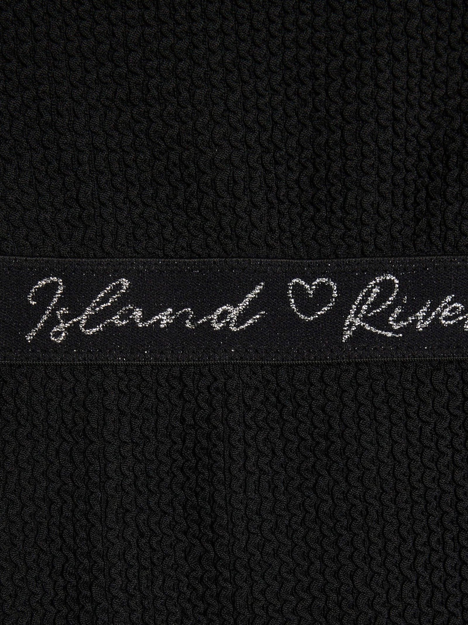 River Island Black Elastic Textured Swimsuit