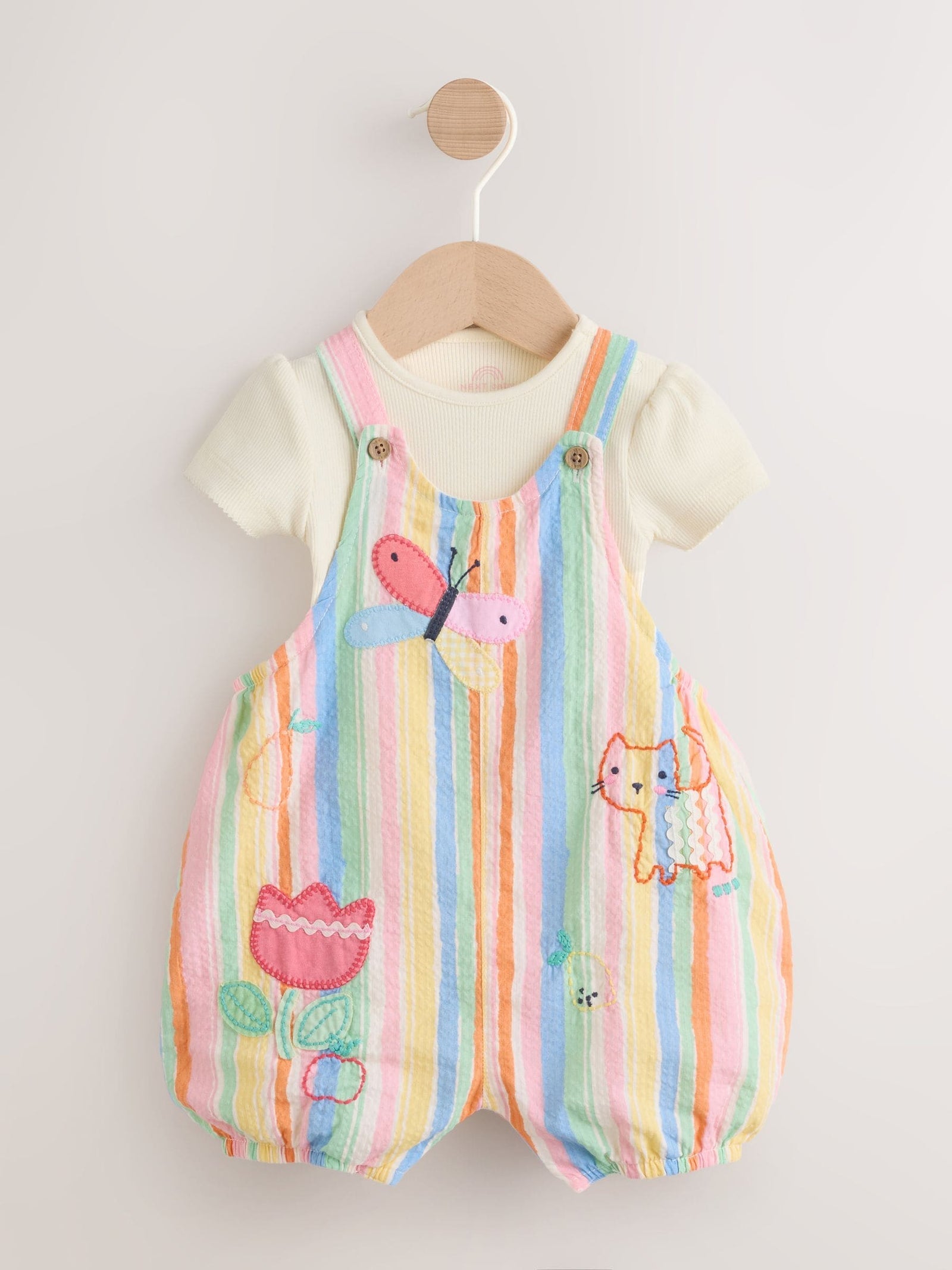 Multi Character Baby Dungarees and Bodysuits Set 2 Piece (0mths-2yrs)