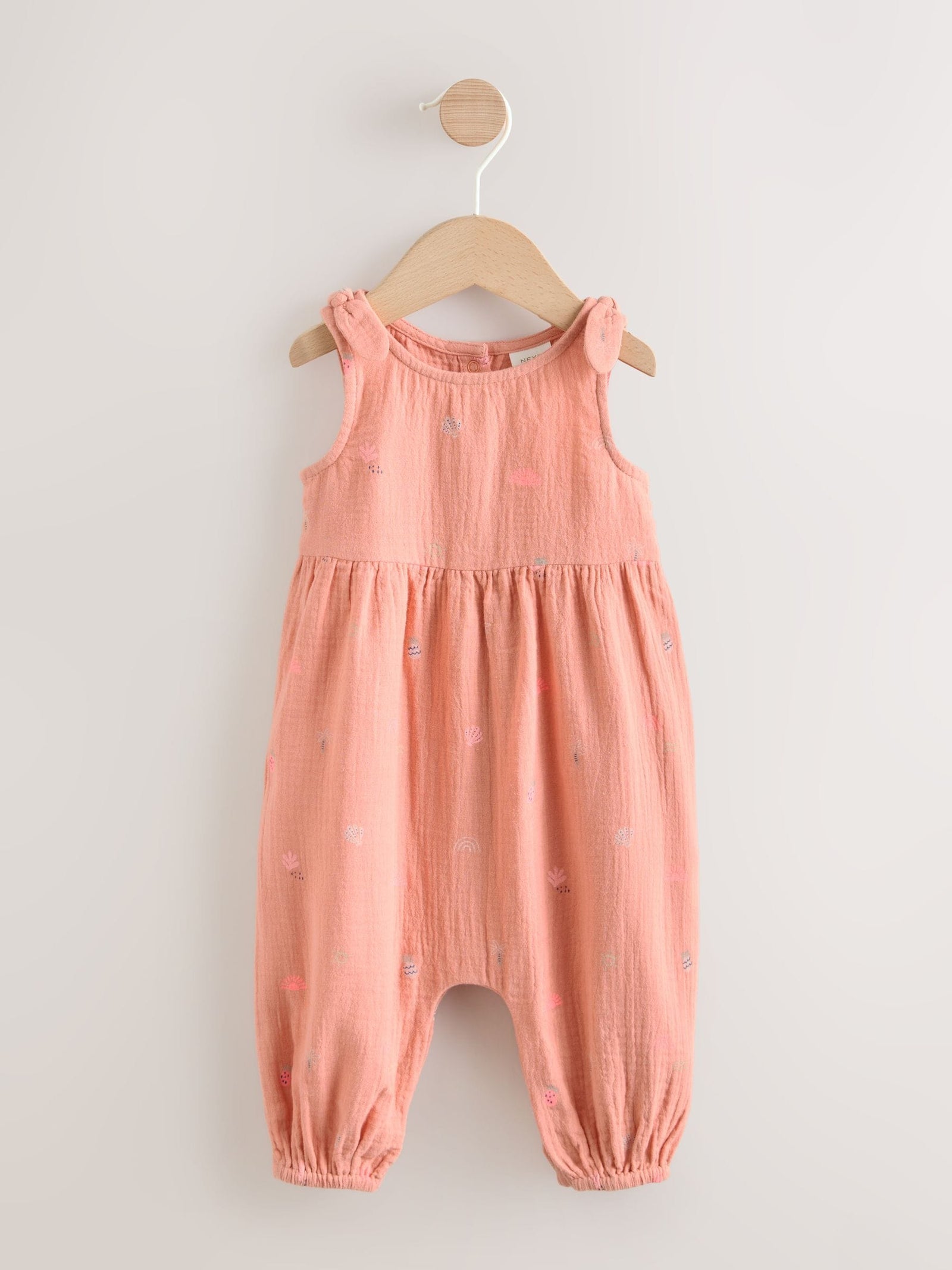 Orange Tropical Baby Long Leg Muslin Romper (0mths-3yrs)