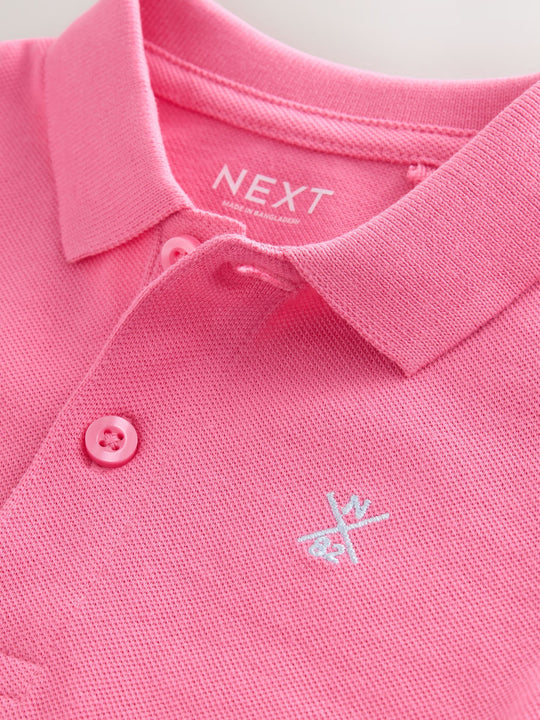 Bright Pink Short Sleeve Polo Shirt (3mths-7yrs)