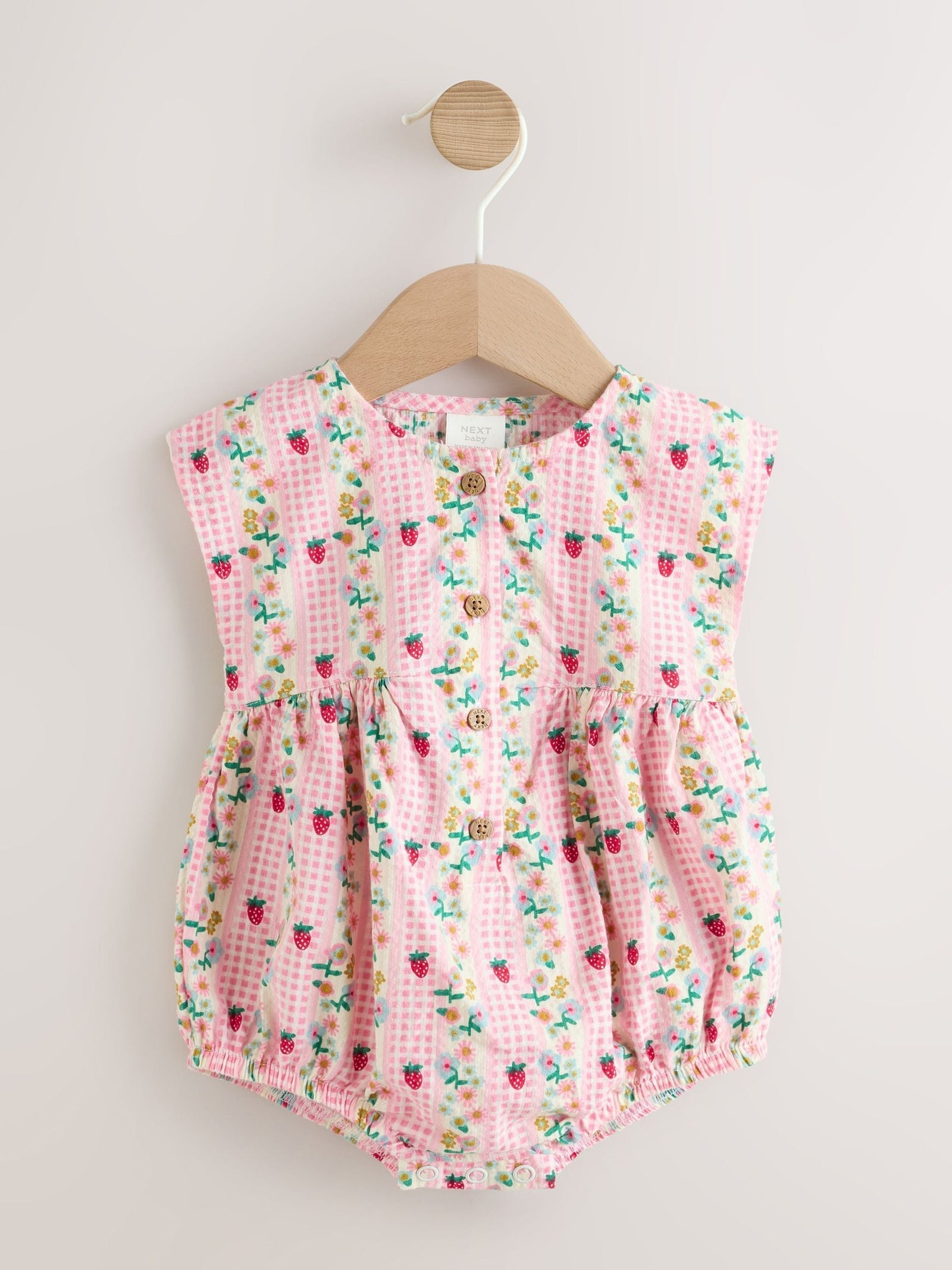 Pink Floral Bloomer Baby Romper (0mths-2yrs)