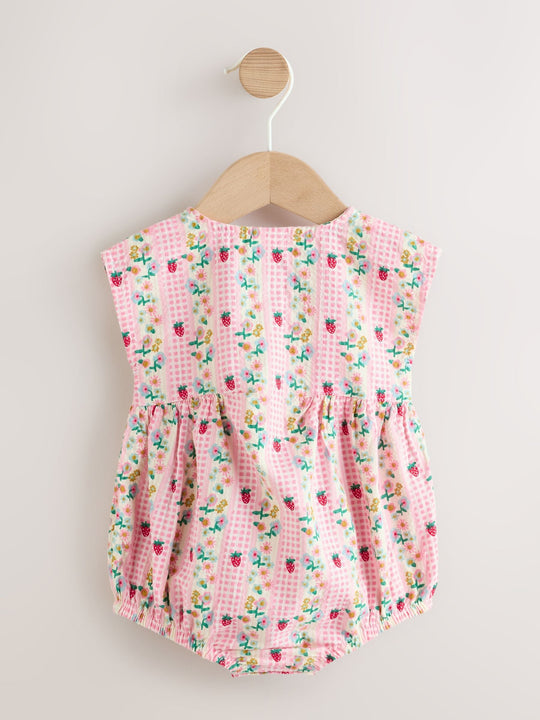 Pink Floral Bloomer Baby Romper (0mths-2yrs)