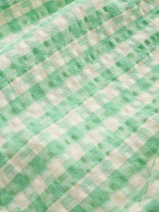 Green Gingham Woven Baby Dress With Intergrated Bodysuit (0mths-2yrs)