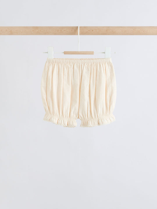 White Woven Baby Top and Shorts 2 Piece Set (0mths-2yrs)