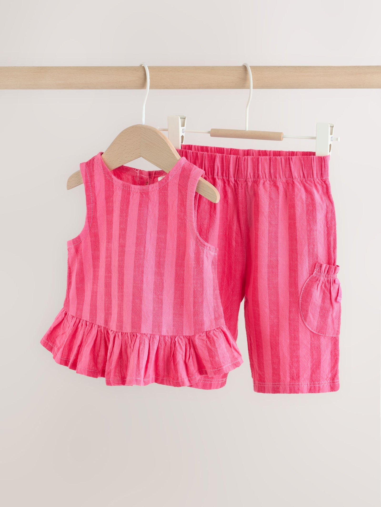 Red Stripe Baby Woven Top and Trousers Set 2 Piece (0mths-2yrs)