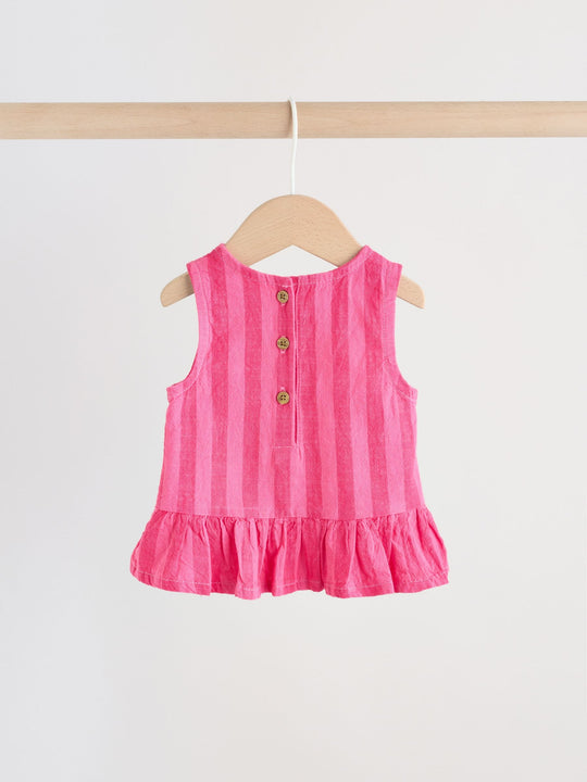 Red Stripe Baby Woven Top and Trousers Set 2 Piece (0mths-2yrs)