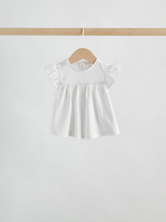 Pink Sage Green and White Short Sleeve Top and Leggings Baby Set 6 Piece (0mths-3yrs)