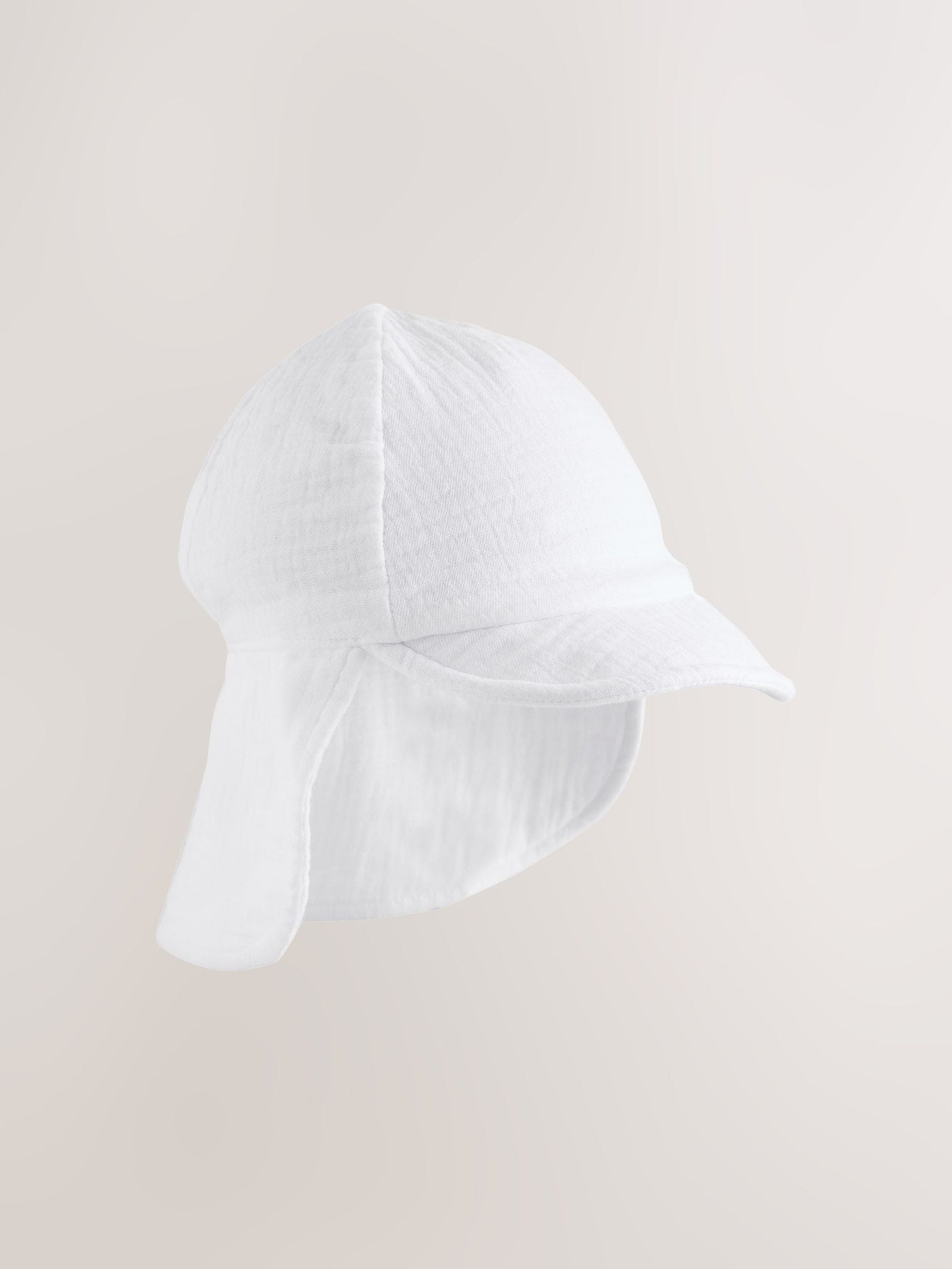 White Crinkle Legionnaire Baby Hat