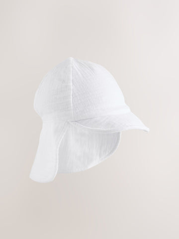 White Crinkle Legionnaire Baby Hat