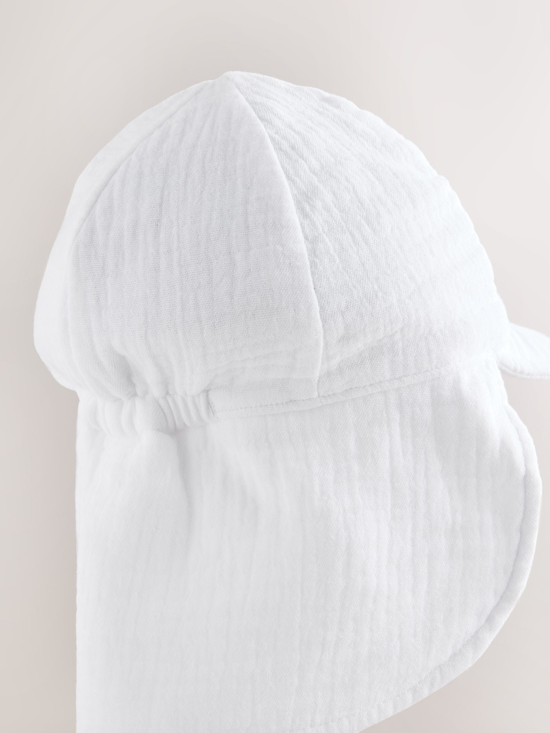 White Crinkle Legionnaire Baby Hat