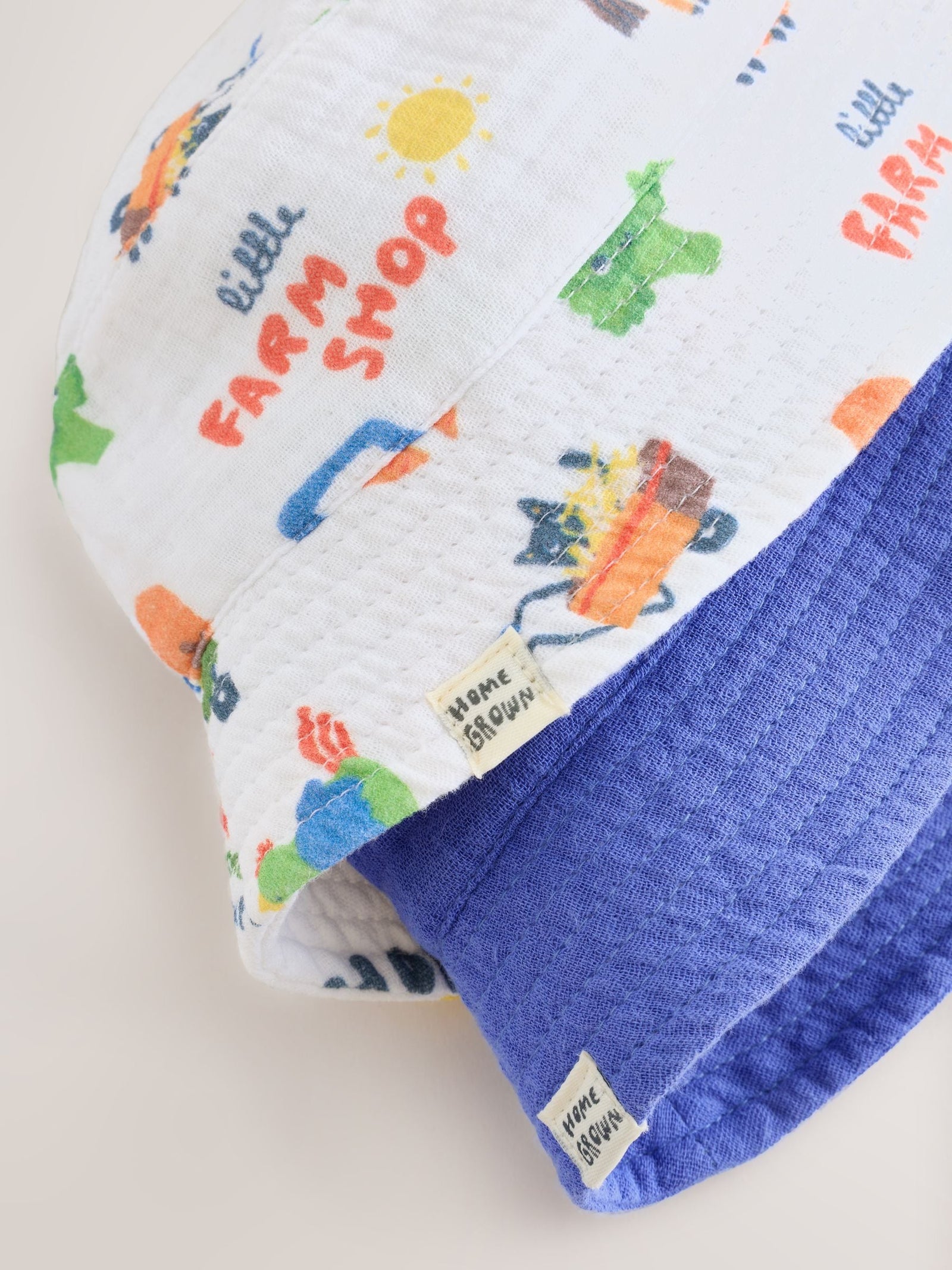 Blue Farm Woven Baby Bucket Hats 2 Pack (0mths-2yrs)