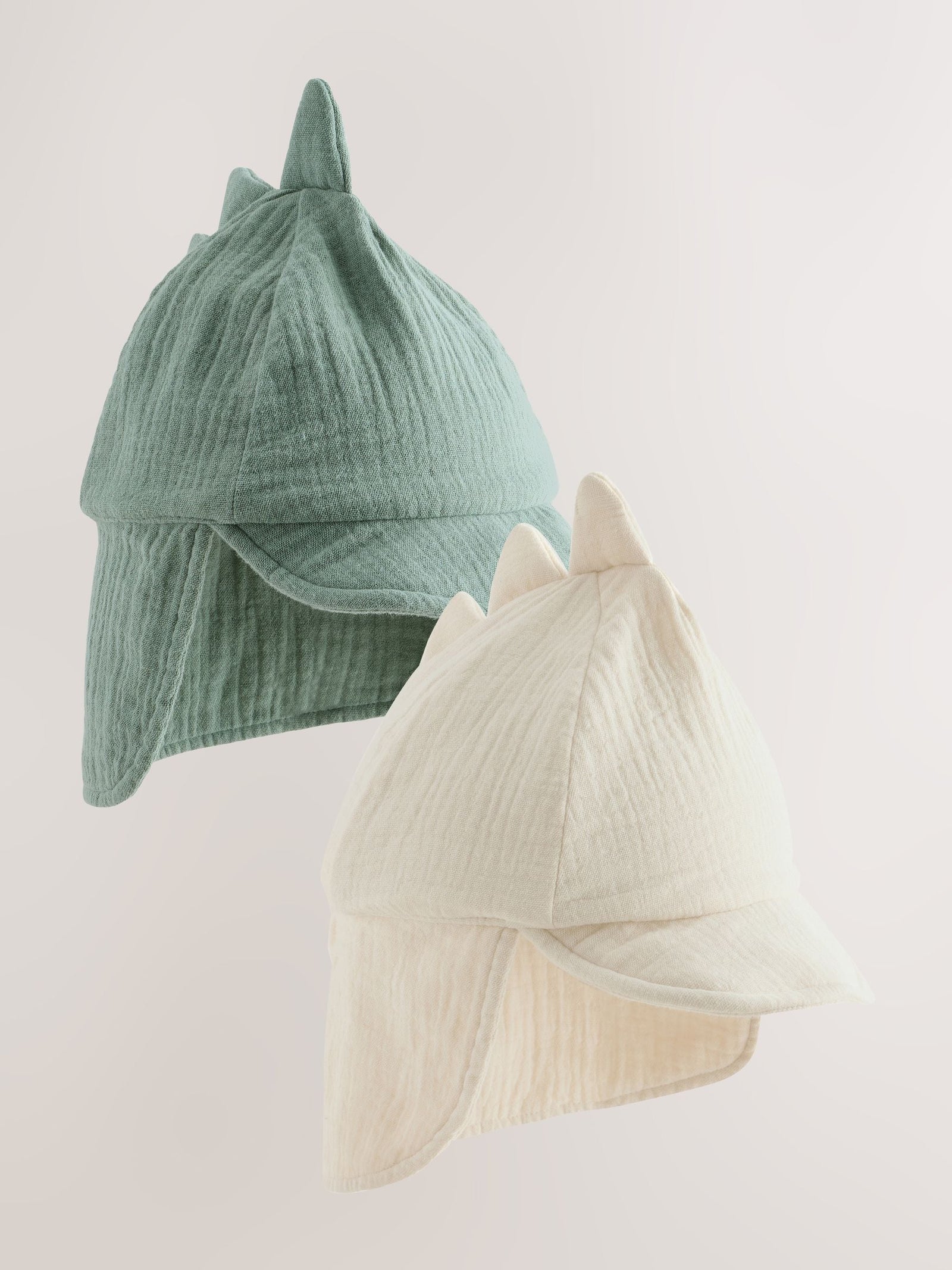 Green/Neutral Dino Legionnaire Baby Hat 2 Pack (0mths-2yrs)