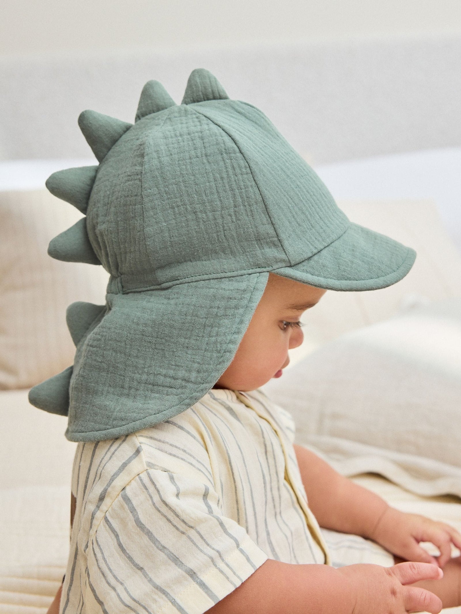 Green/Neutral Dino Legionnaire Baby Hat 2 Pack (0mths-2yrs)