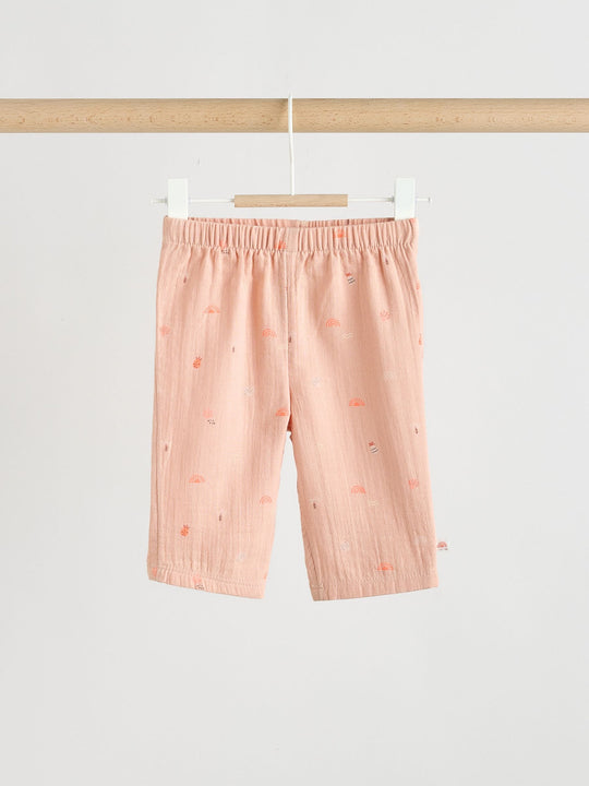 Ecru Short Sleeve Baby Tops and Wide Leg Leggings Set 2 Piece (0mths-2yrs)
