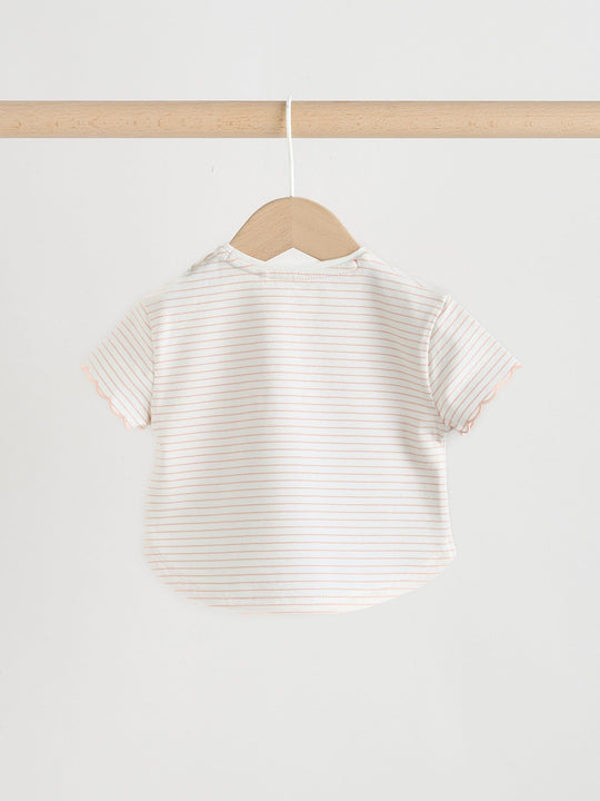 Ecru Short Sleeve Baby Tops and Wide Leg Leggings Set 2 Piece (0mths-2yrs)