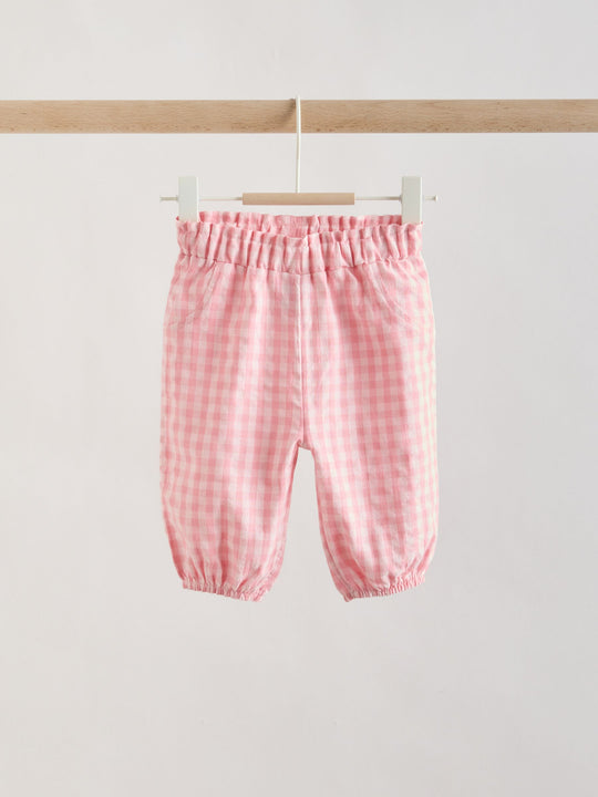White Pink Bunny Short Sleeve Baby Tops and Wide Leg Leggings Set 2 Piece (0mths-2yrs)