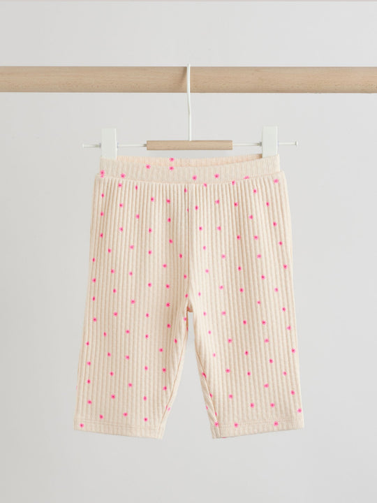 Pink Flower Rib Baby Top And Wide Leg Trousers Set 2 Piece (0mths-2yrs)
