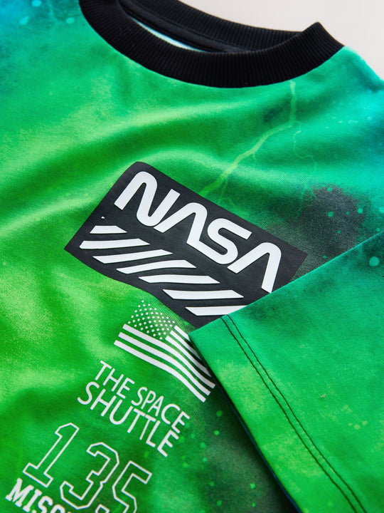 Black/Green NASA Short Sleeve T-Shirt (3-16yrs)