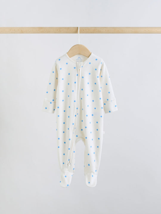 Purple/Orange Two Way Zip Baby Sleepsuit 5 Pack (0-2yrs)