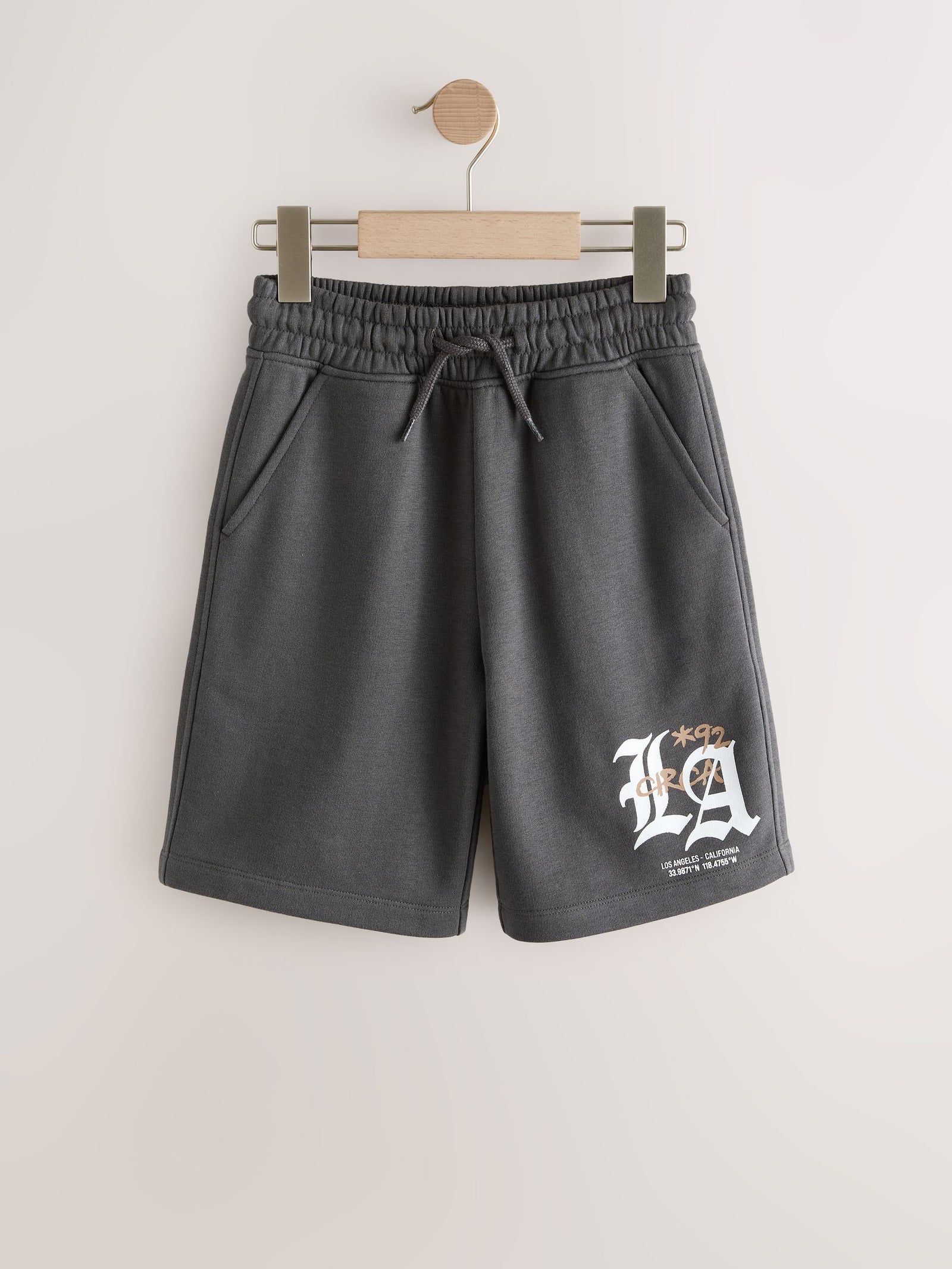 Charcoal Grey LA Loose Fit Basic Shorts (3-16yrs)