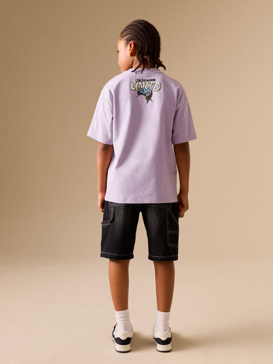 Lilac Purple Short Sleeve Graphic T-Shirt (3-16yrs)