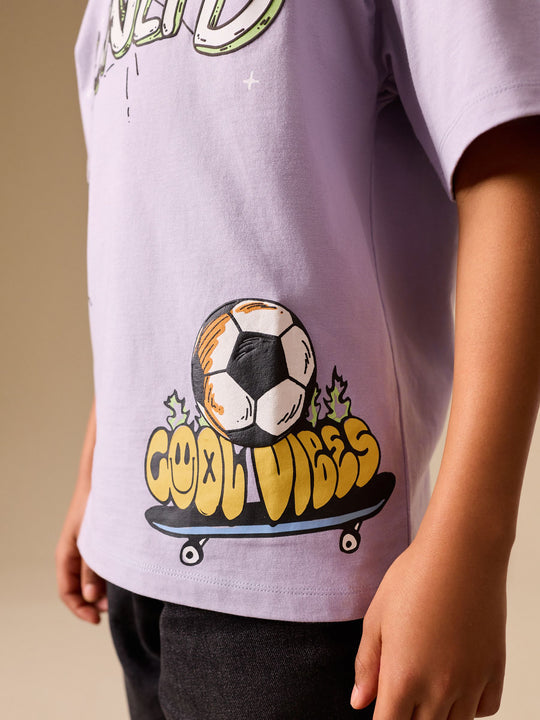 Lilac Purple Short Sleeve Graphic T-Shirt (3-16yrs)