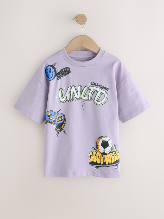 Lilac Purple Short Sleeve Graphic T-Shirt (3-16yrs)