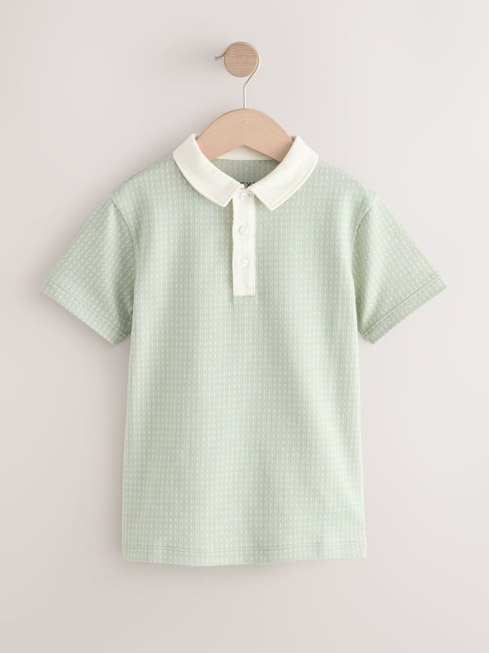 Mineral Jacquard Short Sleeve Polo Shirt (3-16yrs)
