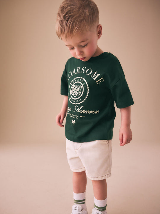 Green Roarsome Tiger Short Sleeve Graphic T-Shirt (3mths-7yrs)