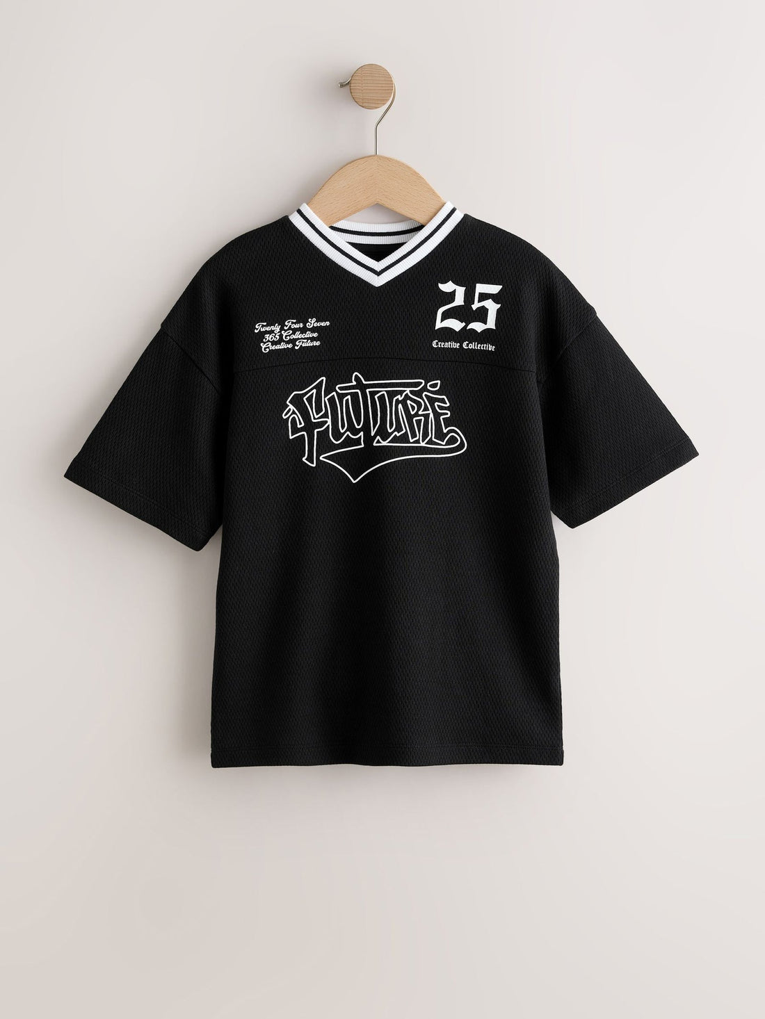 Black Graphic Varsity Short Sleeve T-Shirt (3-16yrs)