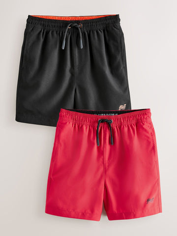 Red/Black Swim Shorts 2 Pack (1.5-16yrs)