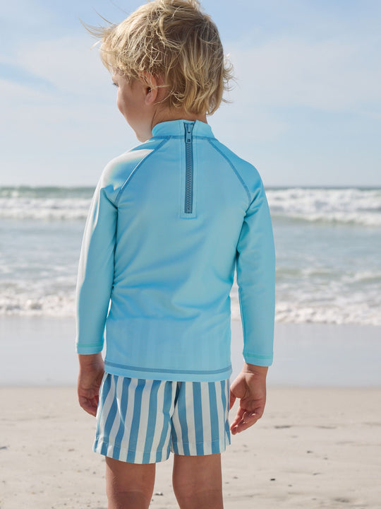 Blue Long Sleeve Sunsafe Rash Vest and Swim Shorts Set (3mths-7yrs)