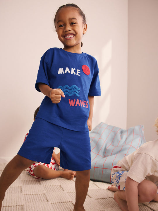 Red/Blue/White Seaside Short Pyjamas 3 Pack (9mths-12yrs)