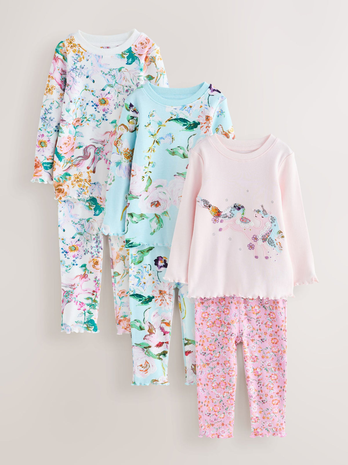 Unicorn Snuggle Pyjamas 3 Pack (9mths-10yrs)
