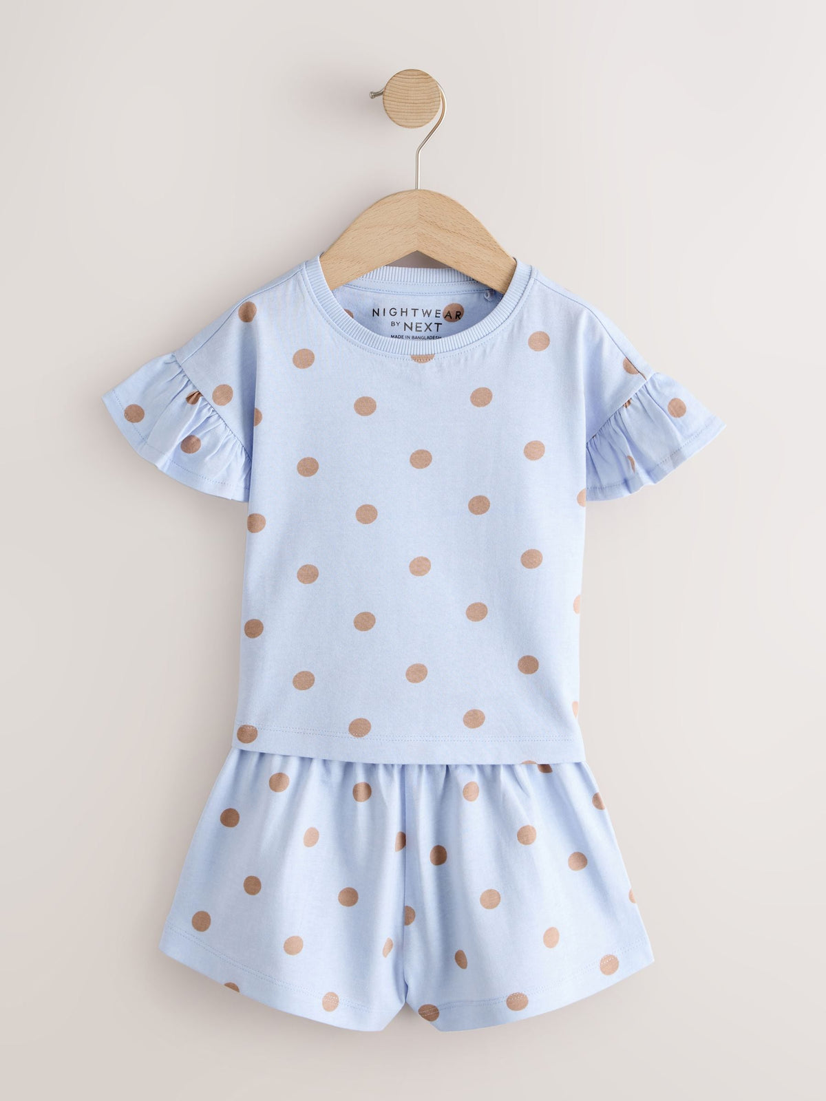 Blue/Brown Polka Dots Short Pyjamas 3 Pack (9mths-10yrs)