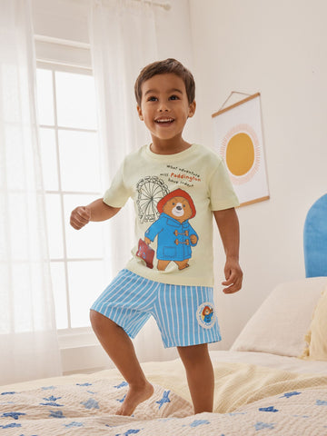 Blue/Yellow Single Paddington Short Pyjamas (9mths-8yrs)